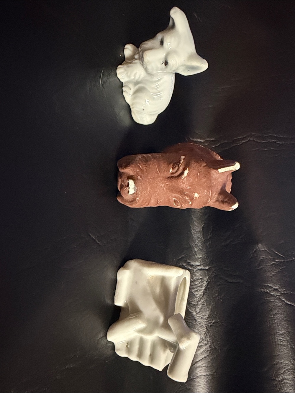 White and Brown Ceramic Animal Accent Set by
